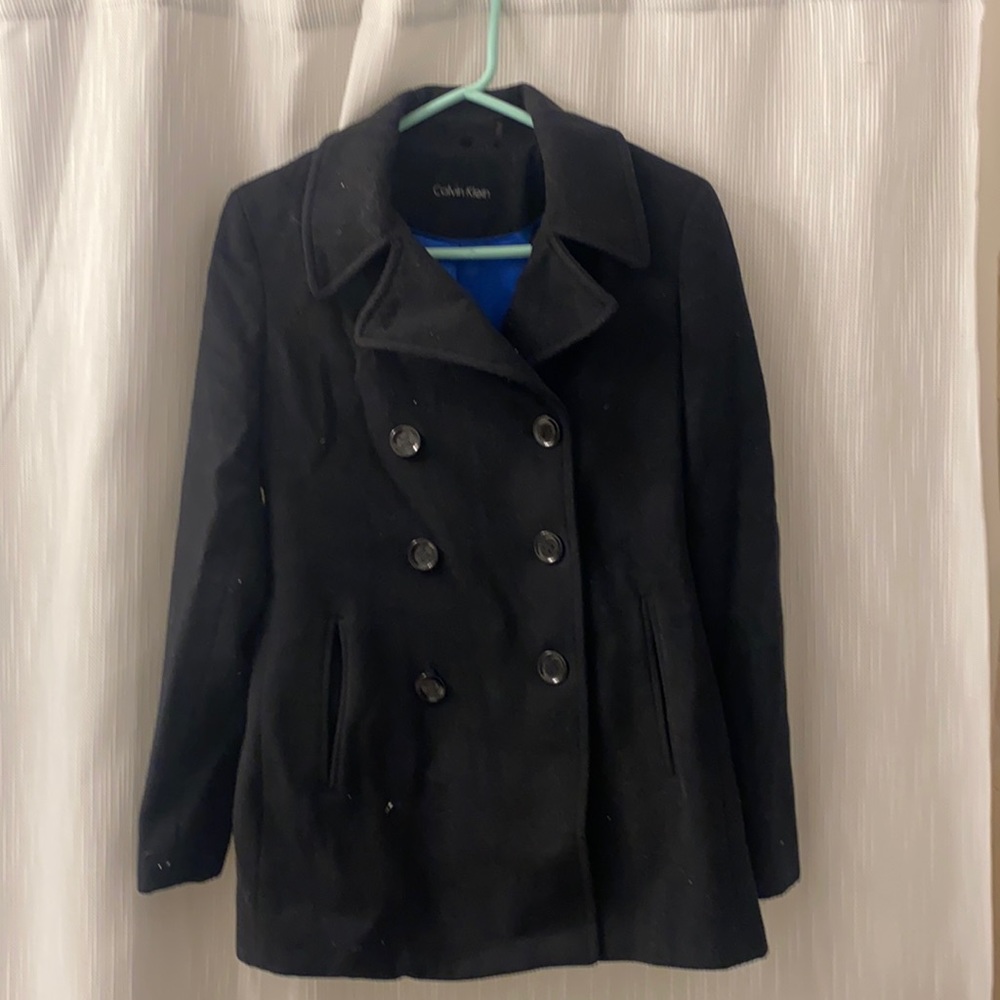 Calvin Klein Pea Coat in Black size Small